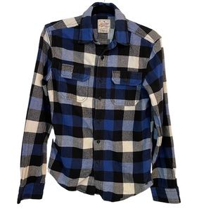 AEO Royal Blue & Black Flannel Classic Fit Size XS